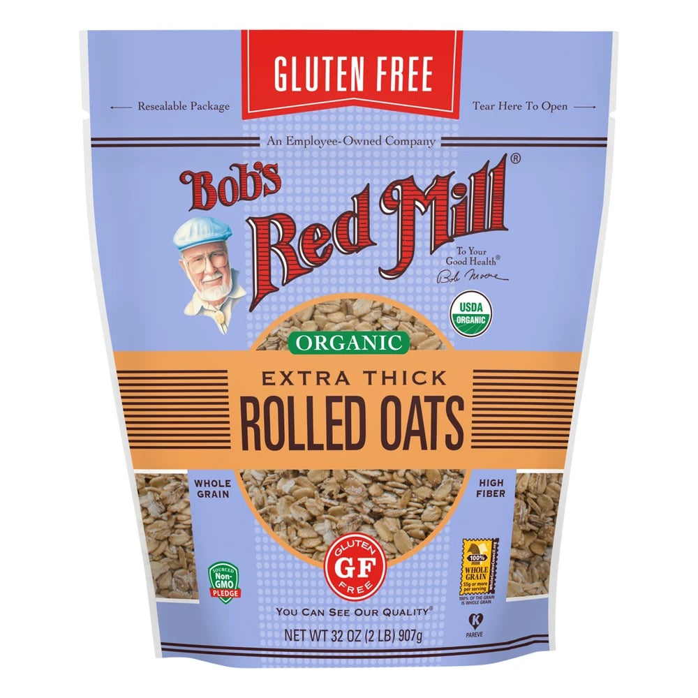Organic Extra Thick Rolled Oats | Gluten Free | 907g
