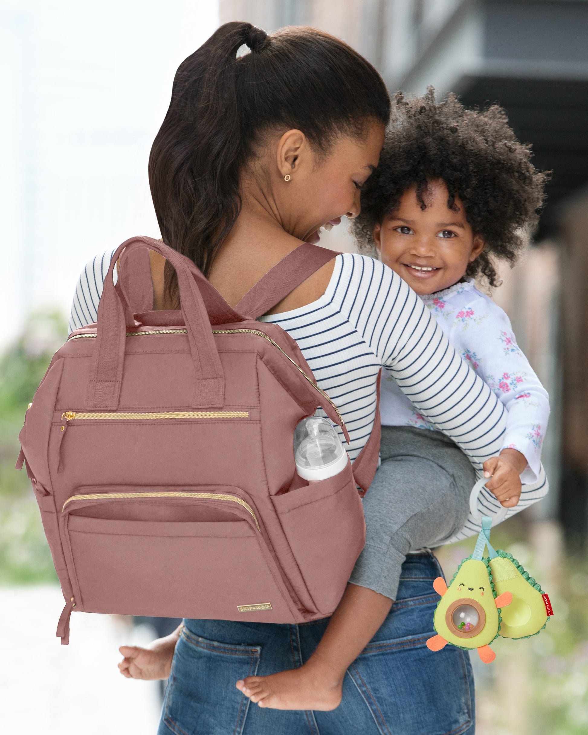 Skip Hop Mainframe Wide Open Diaper Backpack, Dusty Rose Skip Hop Mainframe Wide Open Diaper Backpack, Dusty Rose