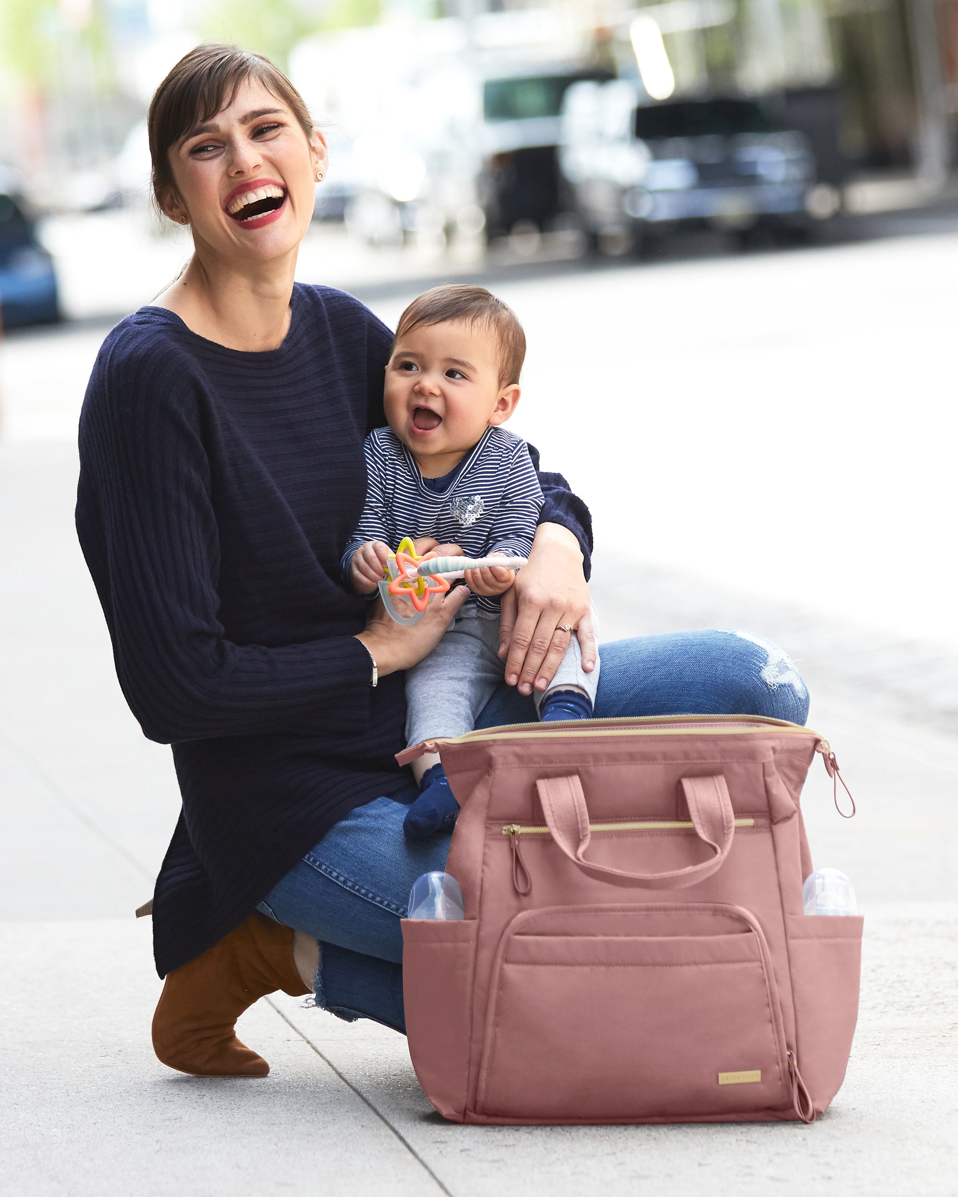 Skip Hop Mainframe Wide Open Diaper Backpack, Dusty Rose Skip Hop Mainframe Wide Open Diaper Backpack, Dusty Rose