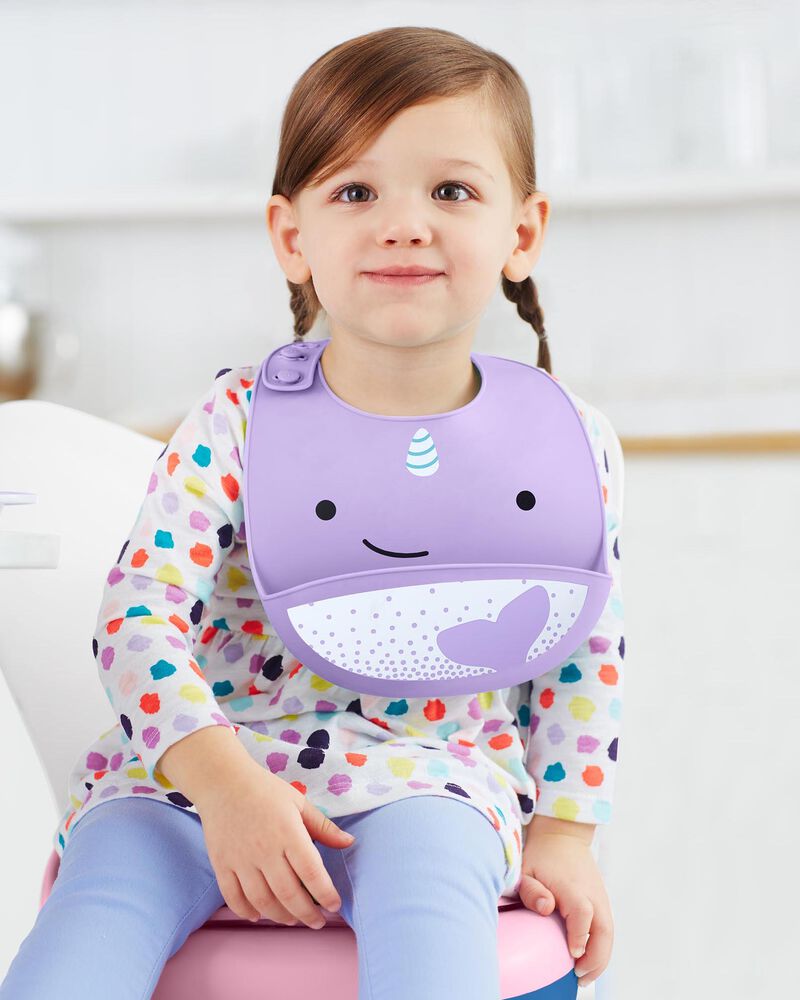 Zoo Fold & Go Silicone Bib - Narwhal Zoo Fold & Go Silicone Bib - Narwhal