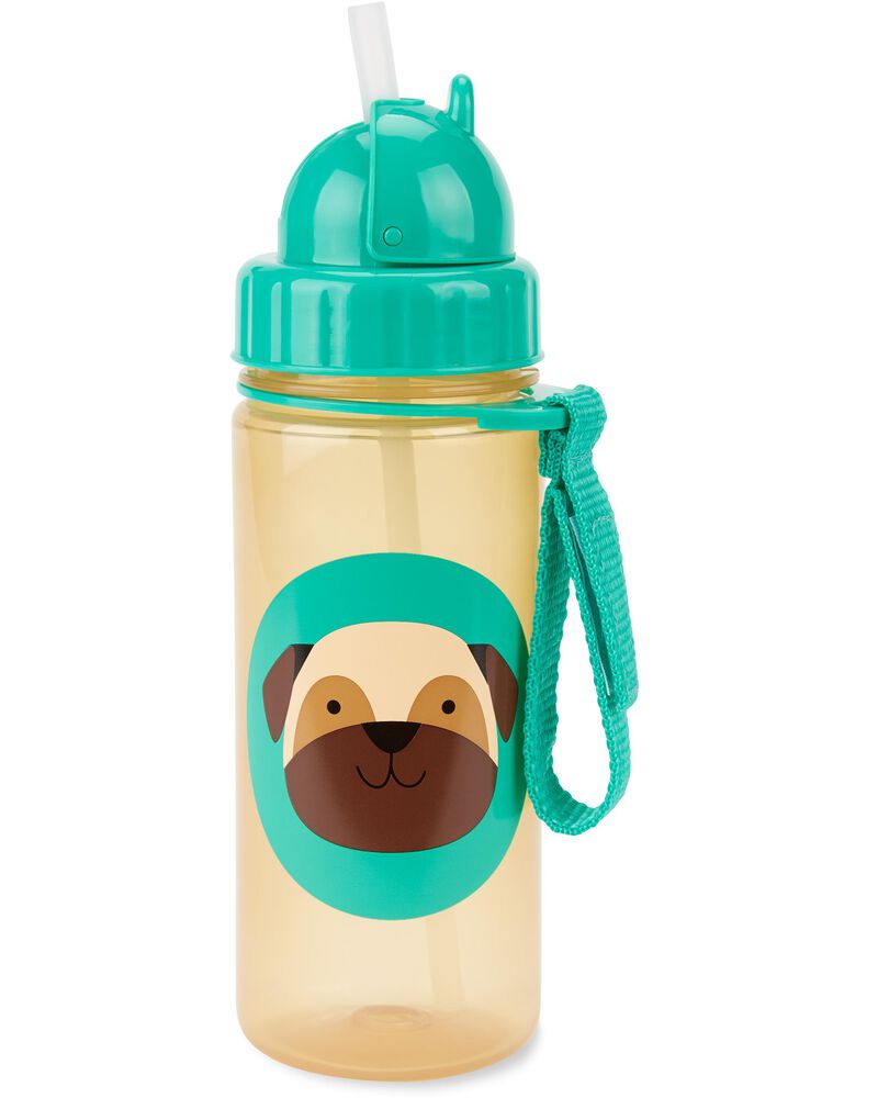 Zoo Straw Bottle - Pug - 384.5ml Zoo Straw Bottle - Pug - 384.5ml