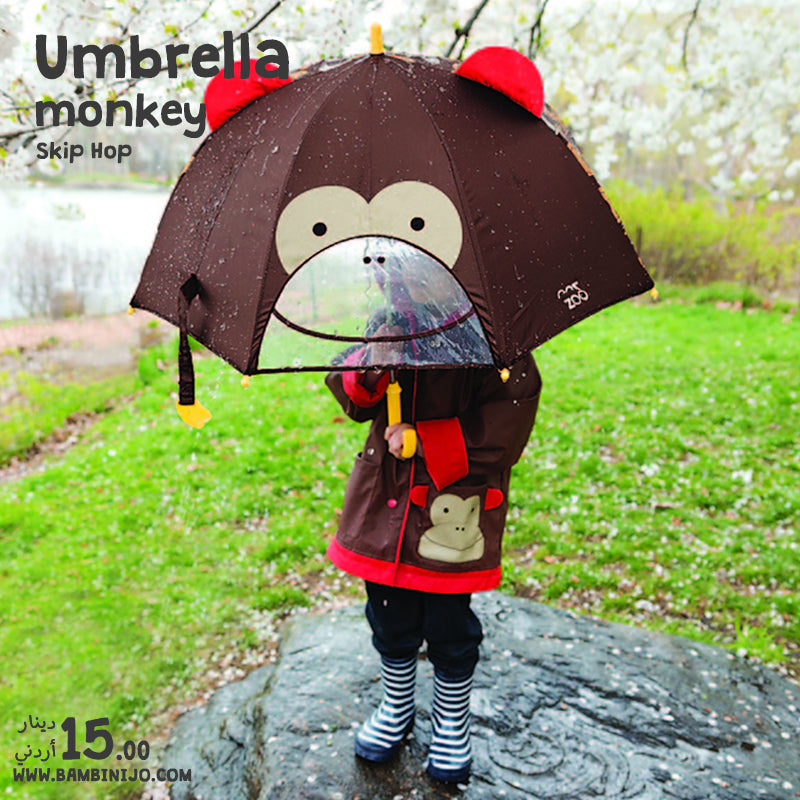 Zoobrella Little Kid Umbrella Marshall - Monkey - BambiniJO