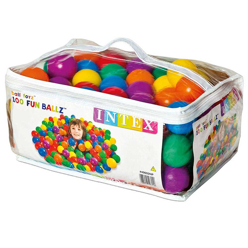 Intex - 100 Fun Balls With Carry Bag ( 6.5 cm Diameter) - BambiniJO | Buy Online | Jordan
