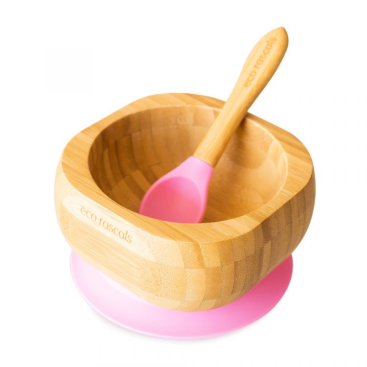 Eco Rascals - Bamboo Suction Bowl With Spoons Eco Rascals - Bamboo Suction Bowl With Spoons