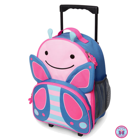 Zoo Kids Rolling Luggage Blossom - Butterfly - BambiniJO