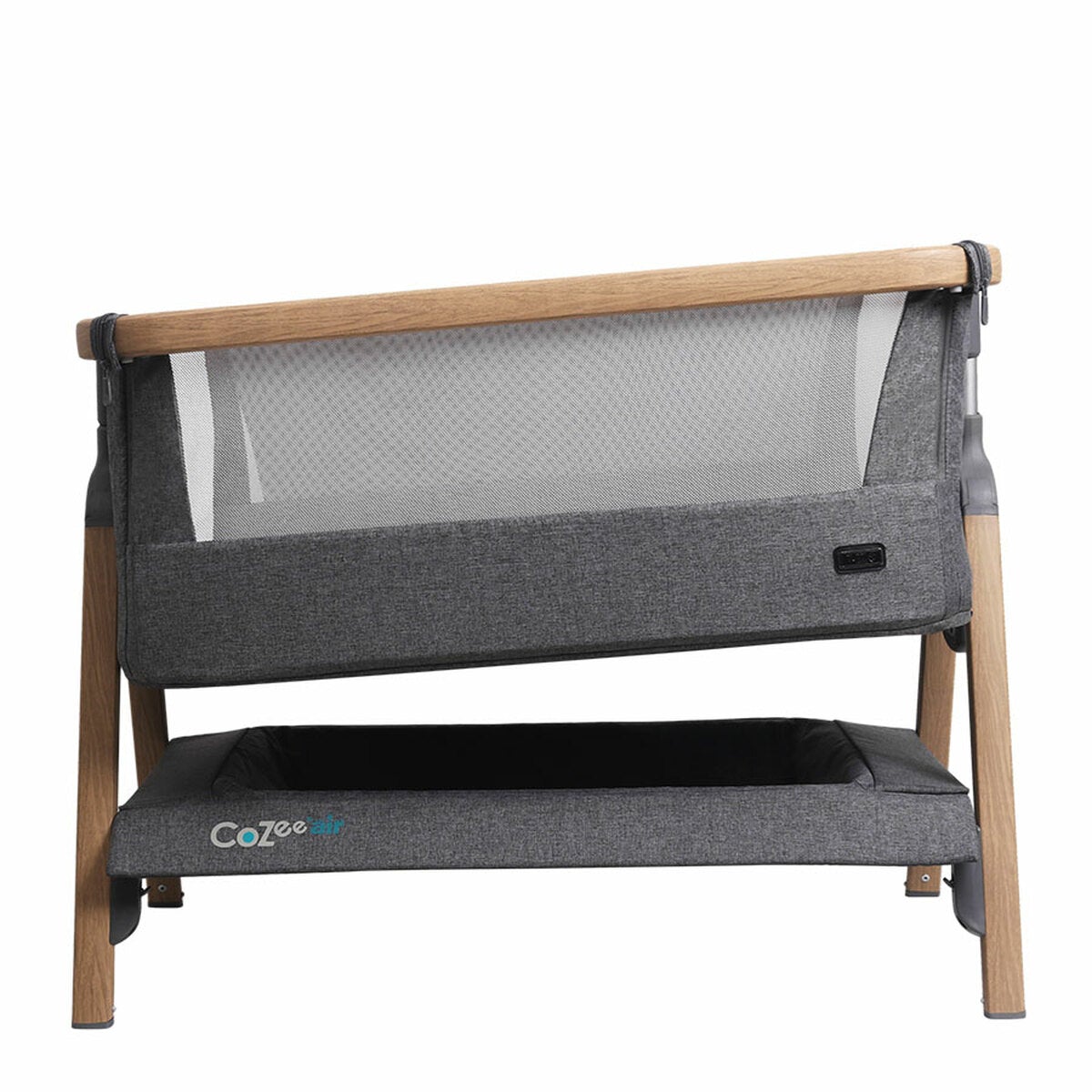 Tutti Bambini - CoZee Air Bedside Crib - Oak & Charcoal - BambiniJO | Buy Online | Jordan