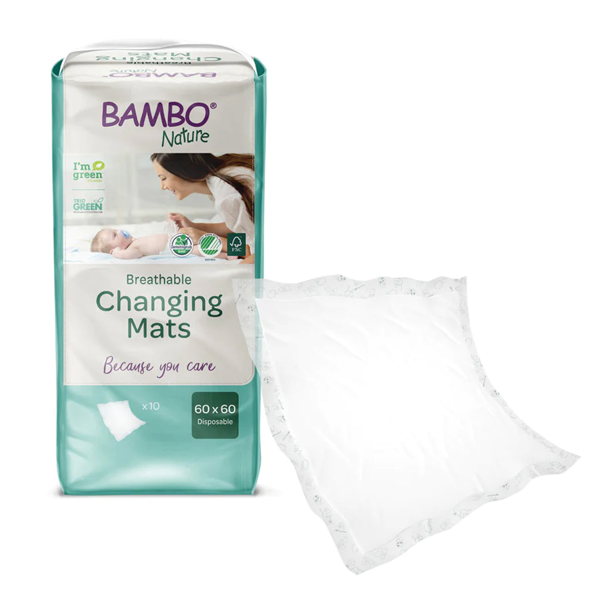 BAMBO Changing Mats | 60x60 | 10 Count BAMBO Changing Mats | 60x60 | 10 Count