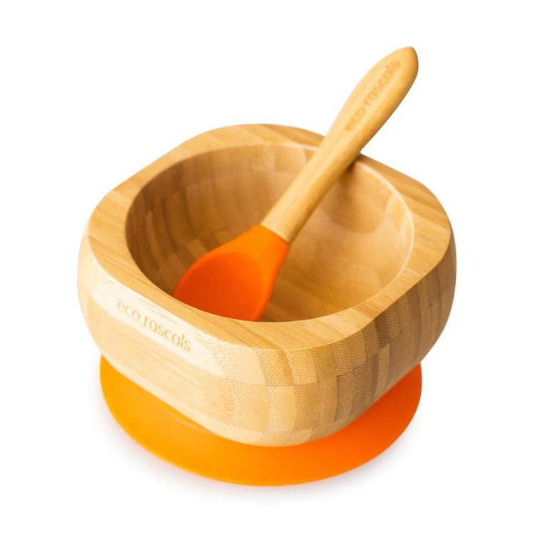 Eco Rascals - Bamboo Suction Bowl With Spoons Eco Rascals - Bamboo Suction Bowl With Spoons