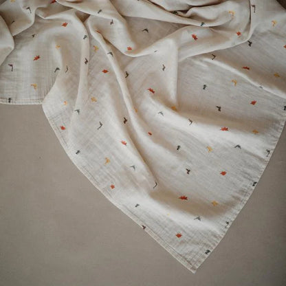 MUSHIE - Muslin Swaddle Blanket Organic Cotton - Dinosaurs - BambiniJO | Buy Online | Jordan