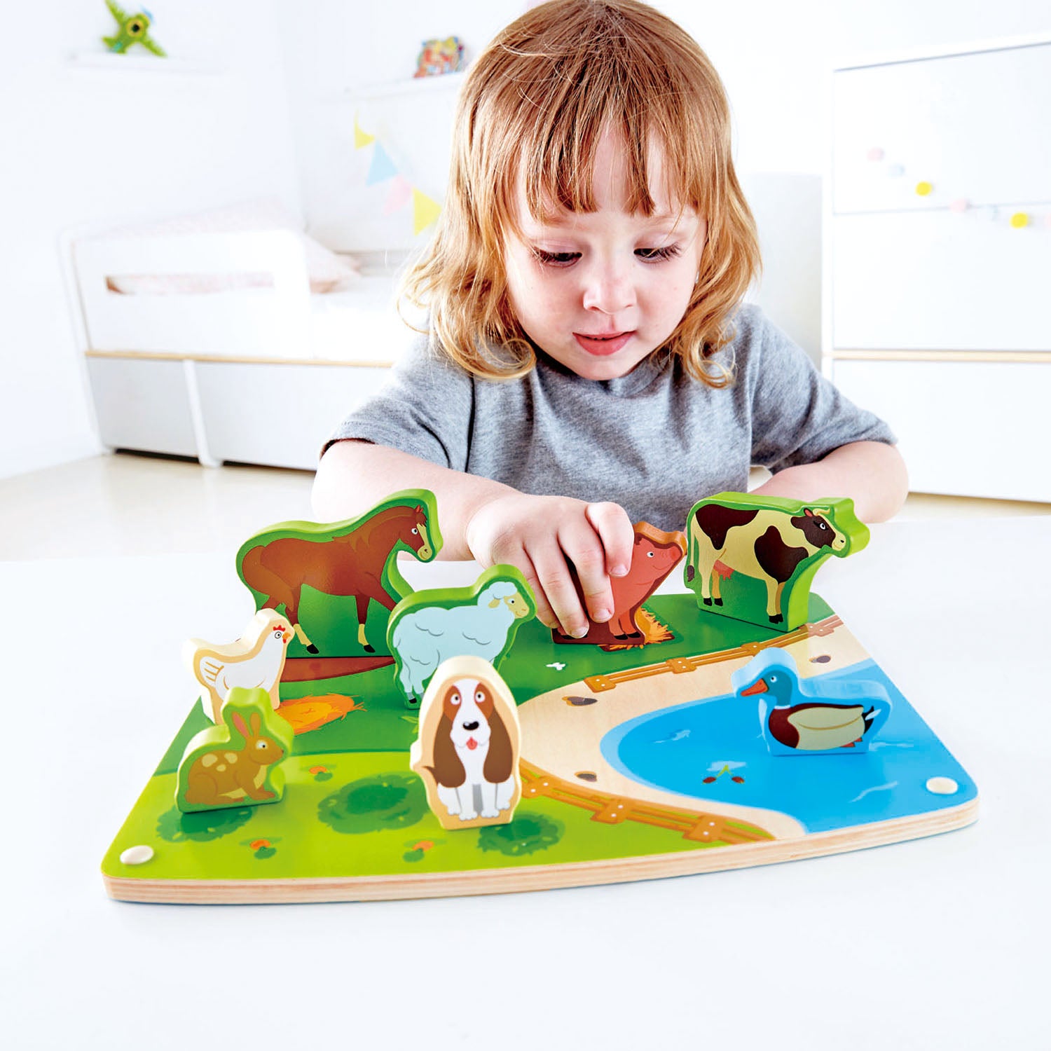 Hape - Farm Animal Puzzle & Play - BambiniJO | Buy Online | Jordan