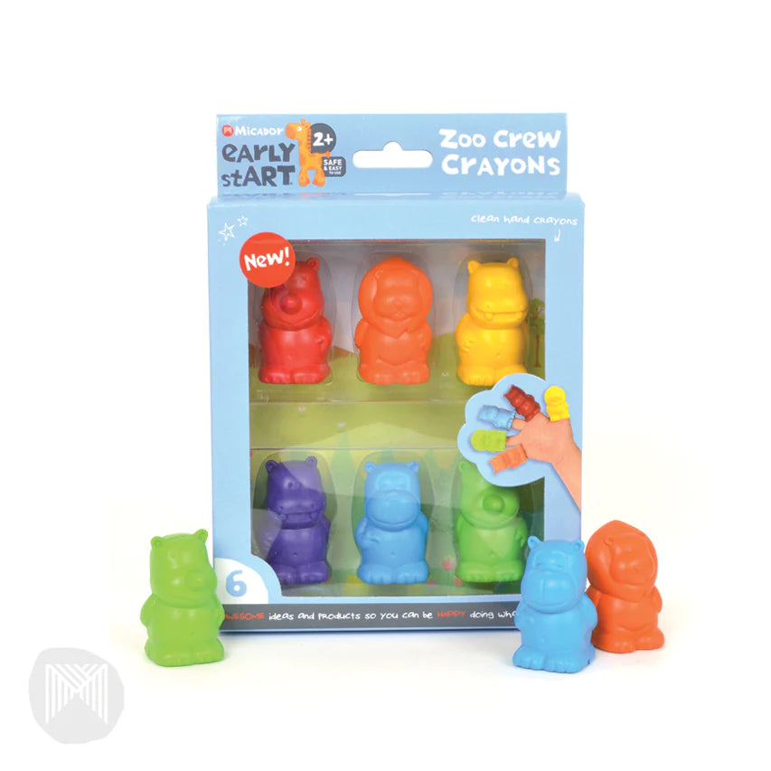 Micador - Zoo Crew Finger Crayons Pack of 6 Micador - Zoo Crew Finger Crayons Pack of 6