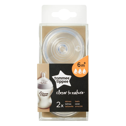 Tommee Tippee Closer To Nature Advanced Anti Colic Fast Flow Teats (6m+) Teats  x2