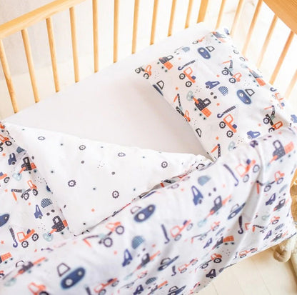 Organic Baby Duvet Cover Set - Double Sided | Construction | 100X150cm - BambiniJO | Buy Online | Jordan