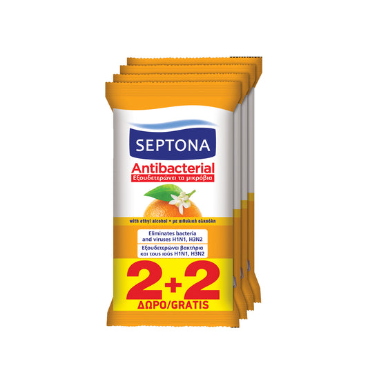 Septona Antibacterial Wipes Orange 15 pcs 2+2 - BambiniJO | Buy Online | Jordan