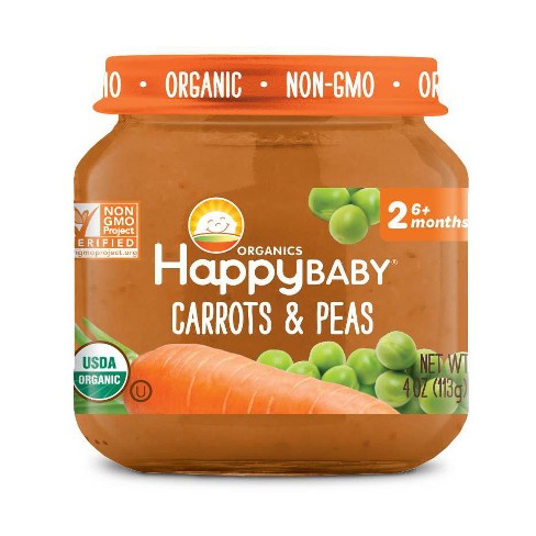 Organic Clearly Crafted Carrots & Peas Puree 113g -  4 Months + - BambiniJO
