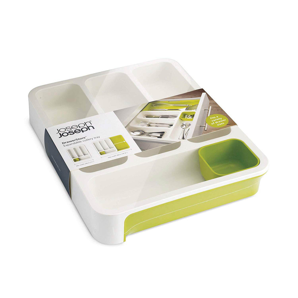 Joseph Joseph- DrawerStore™ Expandable Cutlery Tray | Green Joseph Joseph- DrawerStore™ Expandable Cutlery Tray | Green