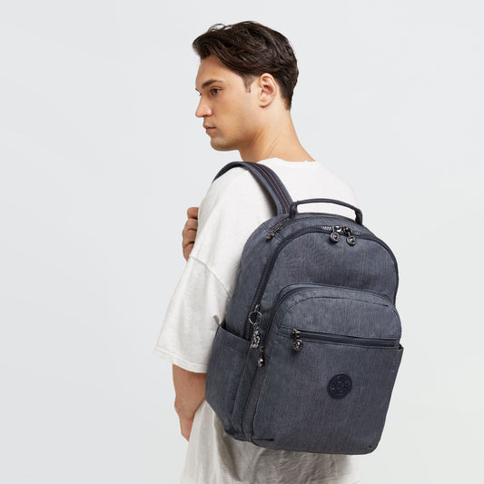 SEOUL Large backpack with Laptop Protection Active Denim — BambiniJO Jordan
