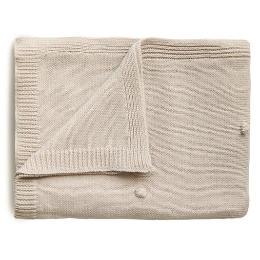 MUSHIE - Organic Knitted Textured Dots Baby Blanket (Off White Melange) - BambiniJO | Buy Online | Jordan