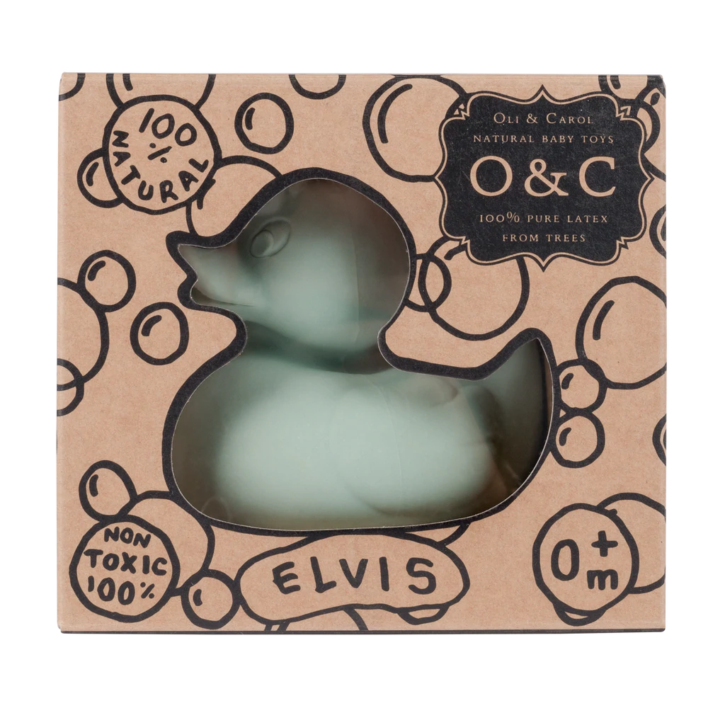 OLI & CAROL - Elvis the Duck Mint - Teether & Bath Toy - BambiniJO | Buy Online | Jordan
