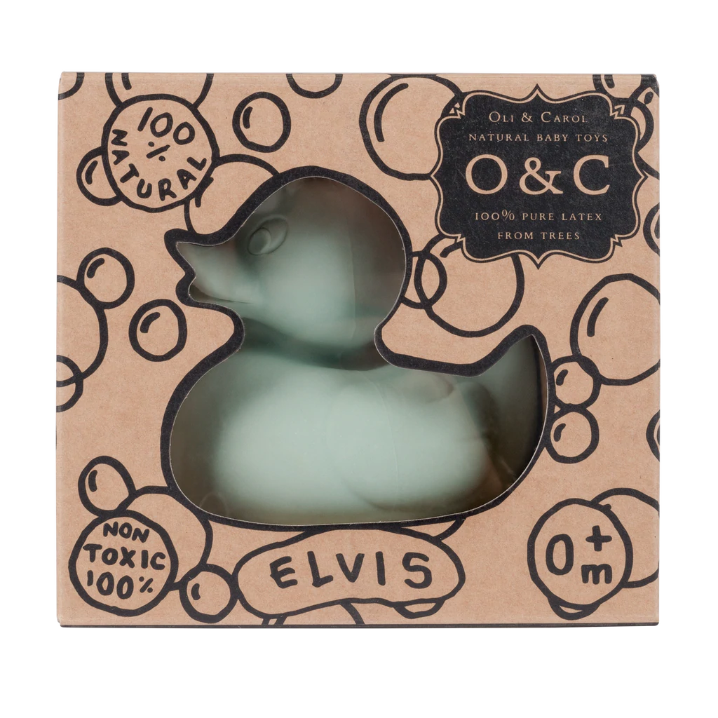 OLI & CAROL - Elvis the Duck Mint - Teether & Bath Toy OLI & CAROL - Elvis the Duck Mint - Teether & Bath Toy