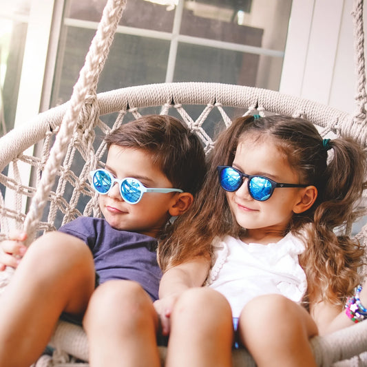 Little Sol+ Flexible Sunglasses Baby Blue Mirrored | 3-10 Y — BambiniJO Jordan