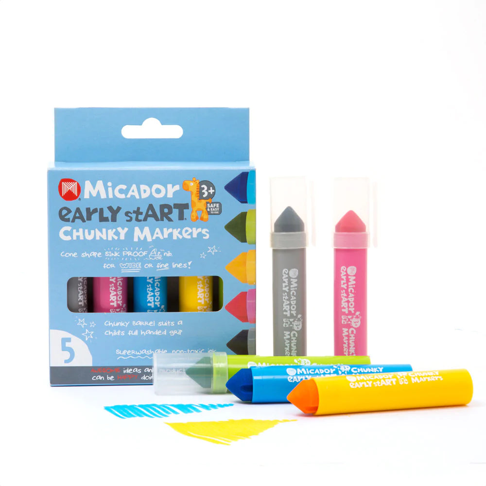 Micador - Early Start Chunky Markers, Pack of 5 Micador - Early Start Chunky Markers, Pack of 5