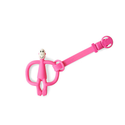 Matchstick Monkey - Pink & Cool Grey Double Soother Clips