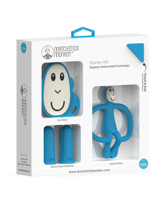 Matchstick Monkey - Blue teething Starter Kit