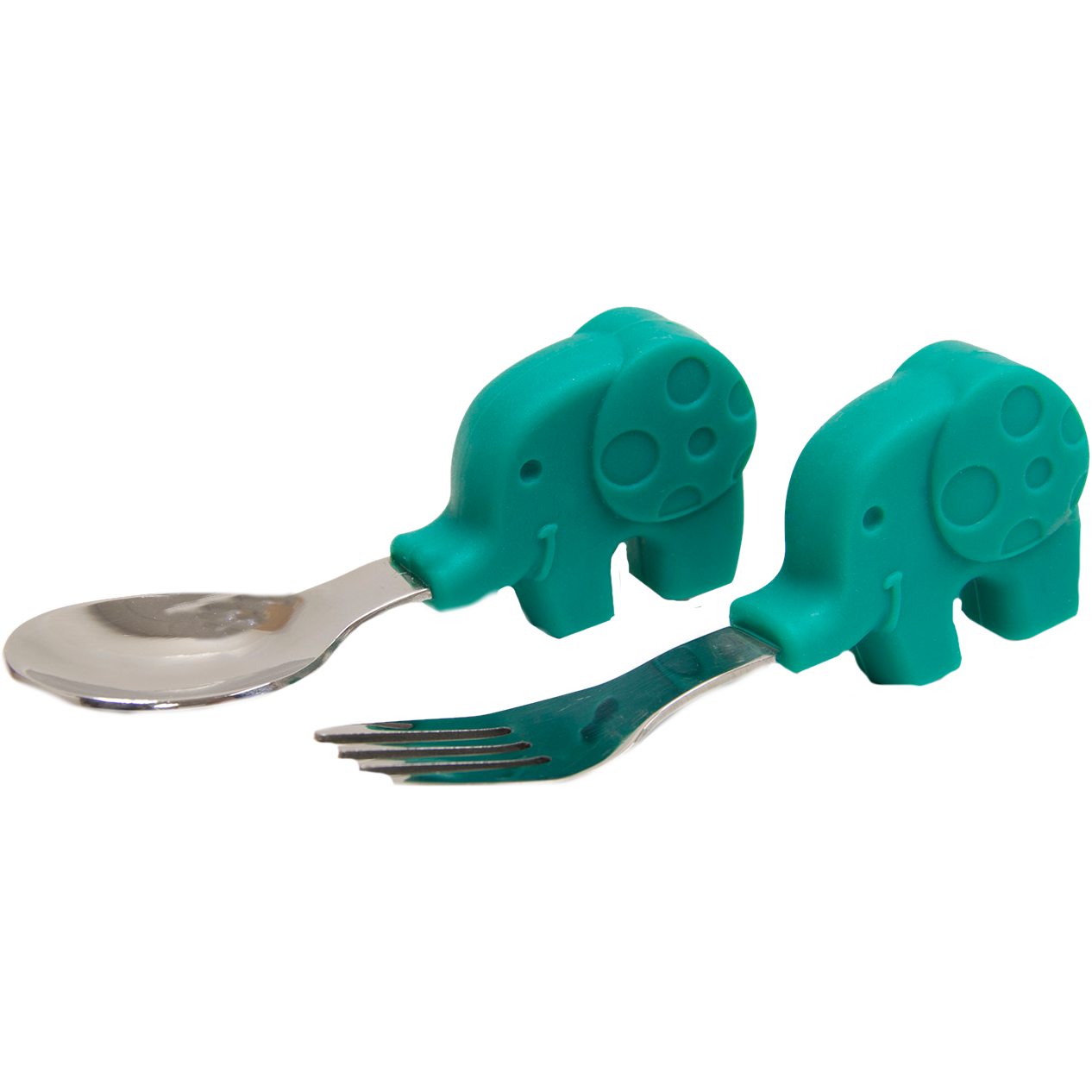 Silicone Palm Grasp Spoon & Fork Set | 18M+ Silicone Palm Grasp Spoon & Fork Set | 18M+