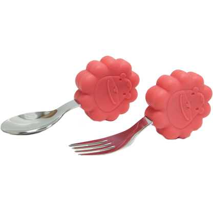 Silicone Palm Grasp Spoon & Fork Set | 18M+ - BambiniJO | Buy Online | Jordan