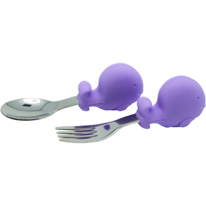 Silicone Palm Grasp Spoon & Fork Set | 18M+ - BambiniJO | Buy Online | Jordan