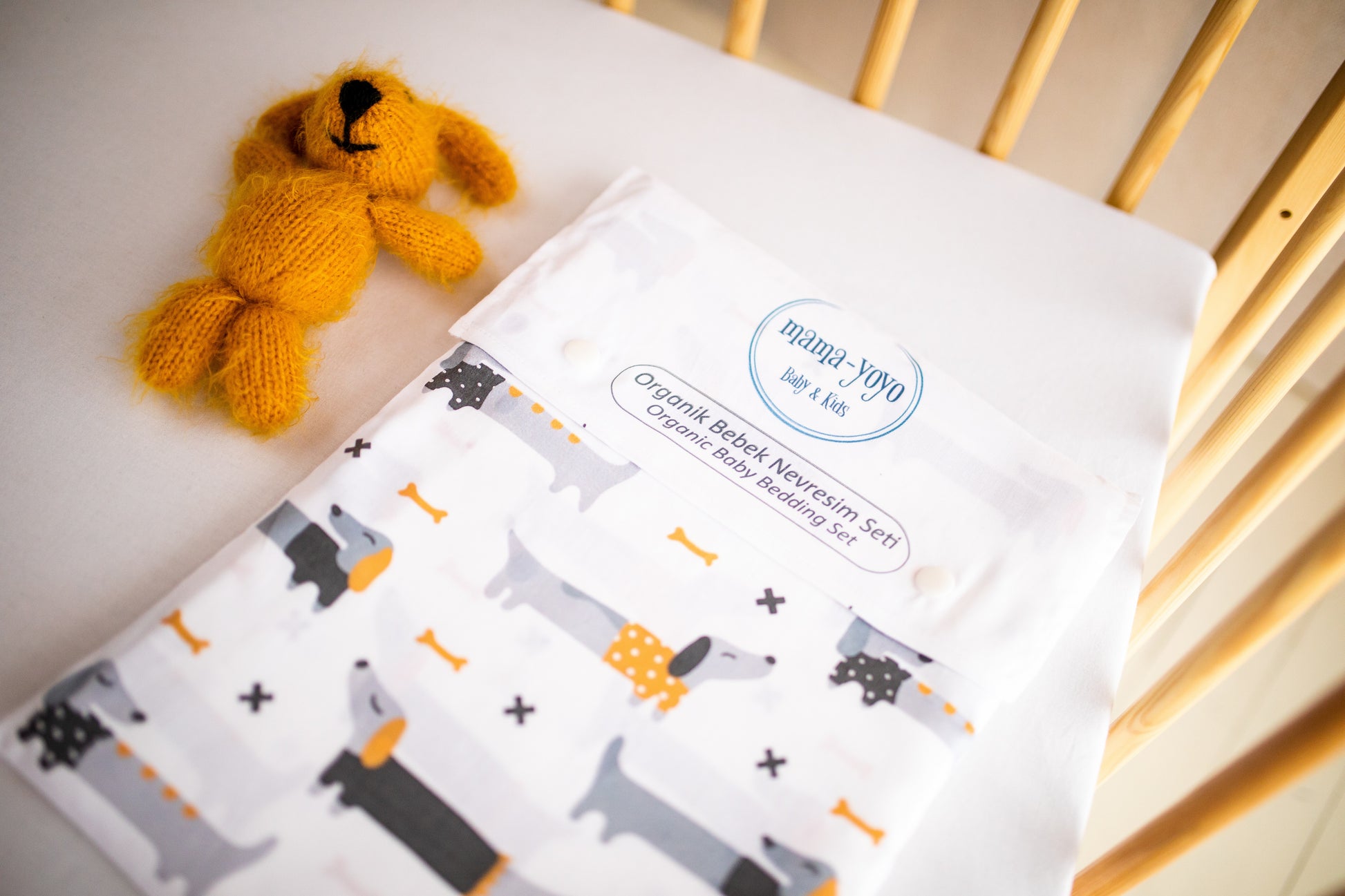 Organic Baby Duvet Cover Set - Double Sided | Dachshund | 100X150cm - BambiniJO | Buy Online | Jordan