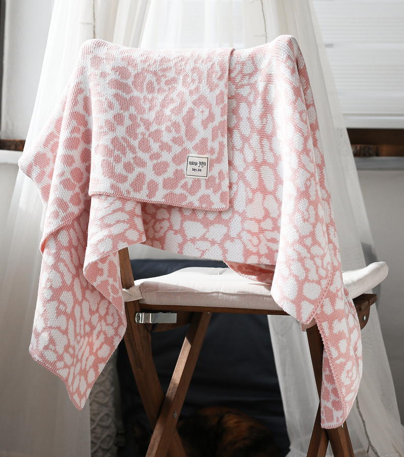 Organic Roseopard Double-Sided Knitwear Blanket - Leopard - BambiniJO | Buy Online | Jordan