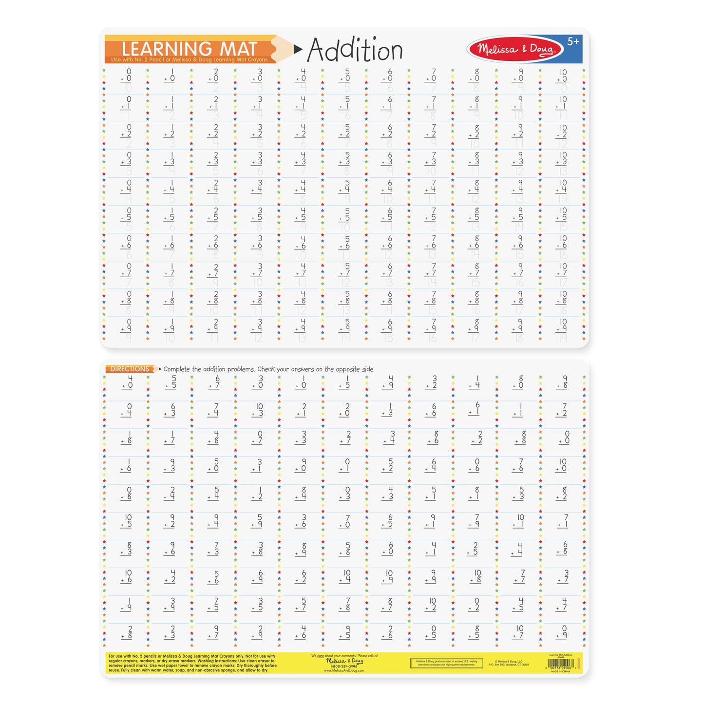Melissa & Doug ADDITION PROBLEMS WRITE-A-MAT (BUNDLE OF 6) - BambiniJO | Buy Online | Jordan