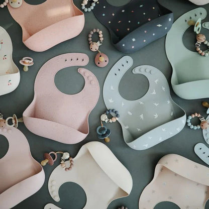 Silicone Baby Bib - Cambridge Blue Confetti - BambiniJO | Buy Online | Jordan