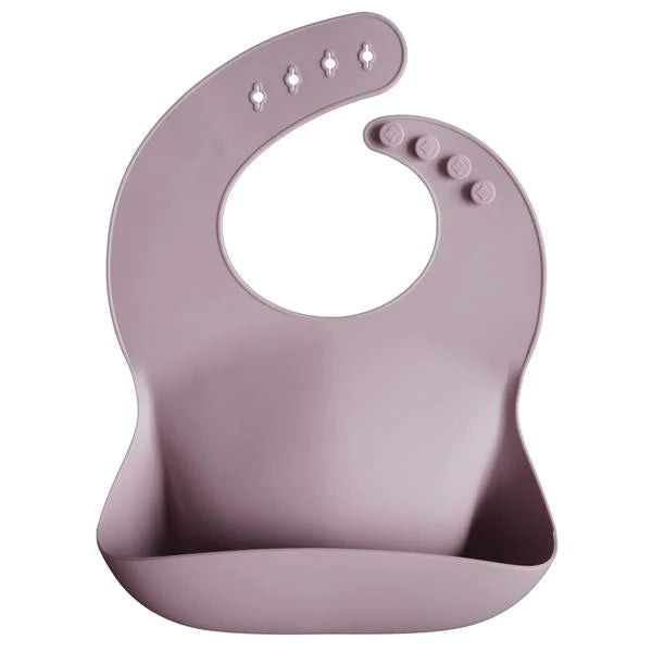 Silicone Baby Bib - Pale Mauve Silicone Baby Bib - Pale Mauve