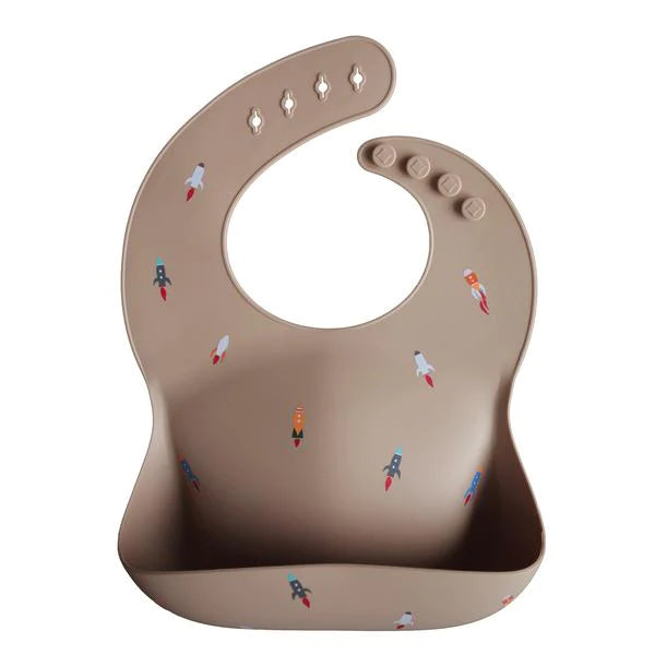 Silicone Baby Bib - Rocket Ship Silicone Baby Bib - Rocket Ship