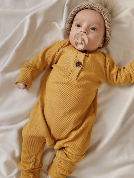 Organic Mustard Romper 12-18 Months - BambiniJO | Buy Online | Jordan