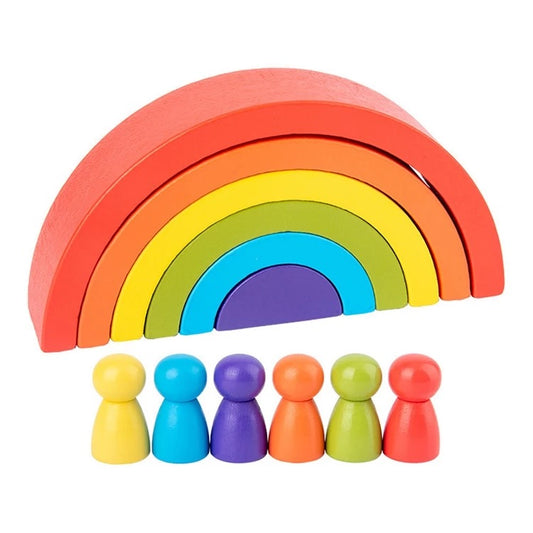 YIPPEE! Montessori Wooden Rainbow Toy Stacker - BambiniJO | Buy Online | Jordan