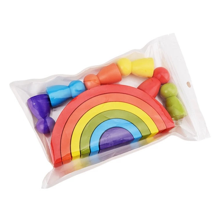 YIPPEE! Montessori Wooden Rainbow Toy Stacker YIPPEE! Montessori Wooden Rainbow Toy Stacker