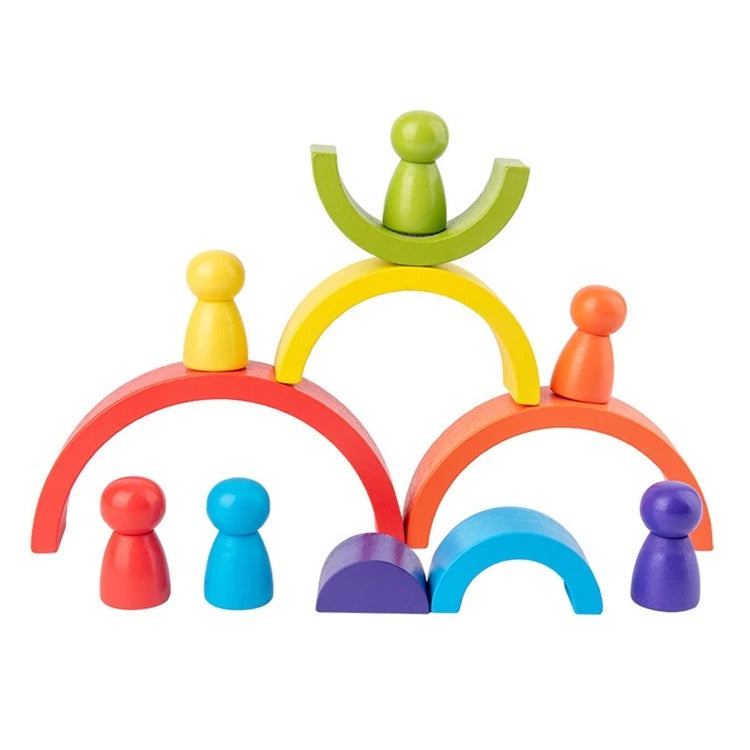 YIPPEE! Montessori Wooden Rainbow Toy Stacker YIPPEE! Montessori Wooden Rainbow Toy Stacker