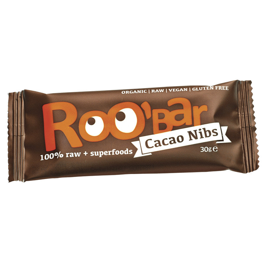 Organic Gluten Free Roo Bar Cacao Nibs & Almond 30g Organic Gluten Free Roo Bar Cacao Nibs & Almond 30g