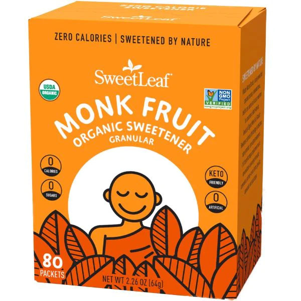 Organic Monk Fruit Sweetener 80 Packets 64g Organic Monk Fruit Sweetener 80 Packets 64g