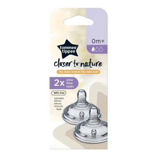 Tommee Tippee Closer To Nature Slow Flow (0m+) Teats  x2