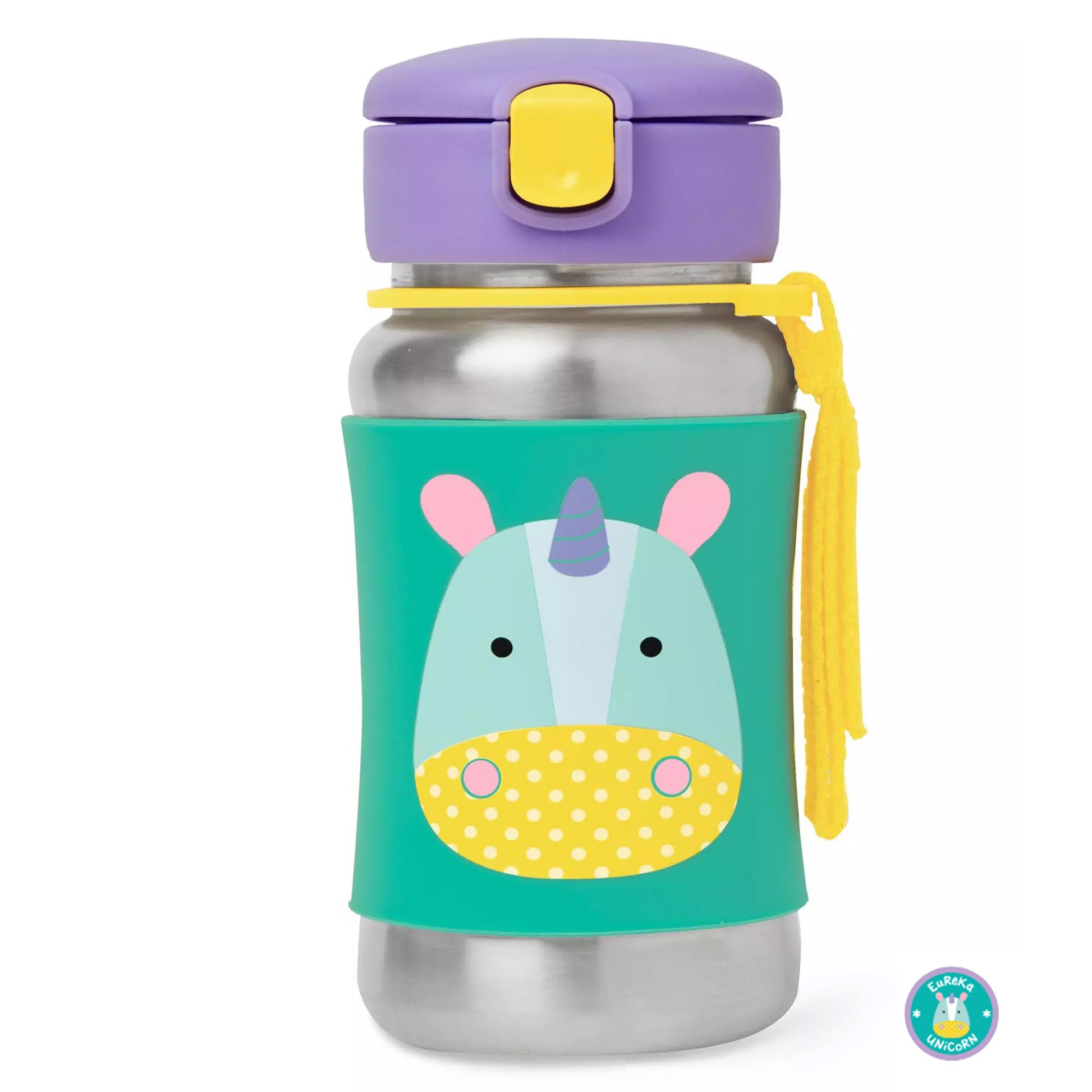 Zoo Stainless Steel Straw Bottle Eureka - Unicorn Zoo Stainless Steel Straw Bottle Eureka - Unicorn