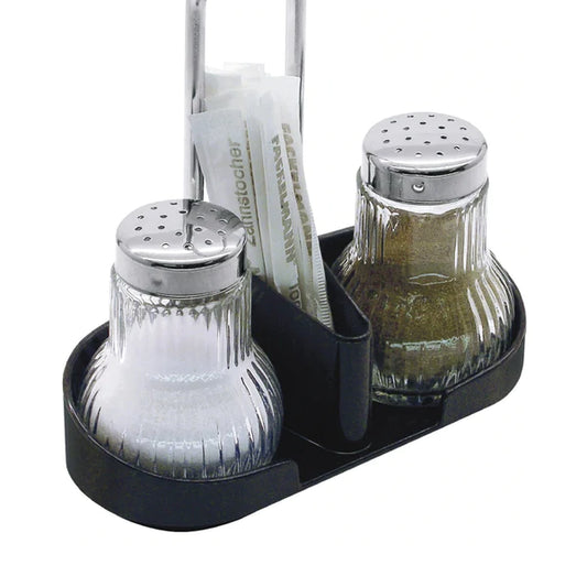 Fackelmann - Salt & Pepper Shaker With Toothpicks And Menu Holder,Glass, 80 mm
