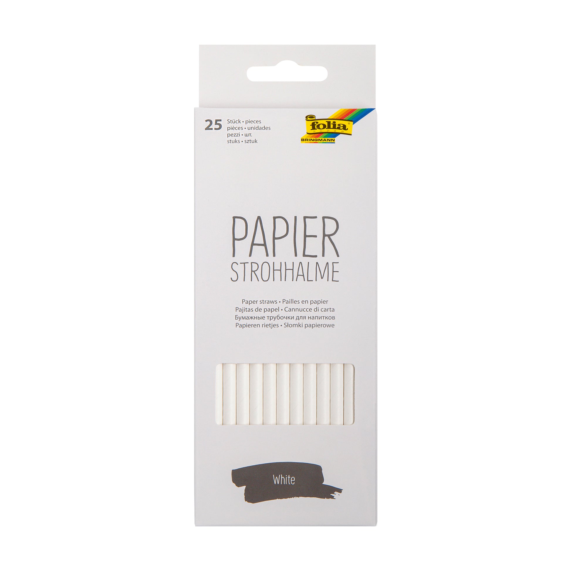 FOLIA PAPER STRAWS WHITE 25 pcs FOLIA PAPER STRAWS WHITE 25 pcs