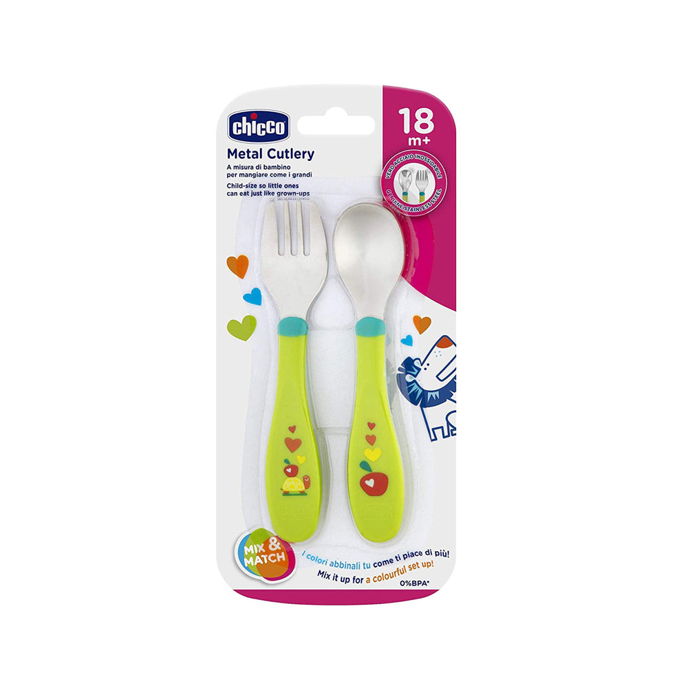 Chicco - Metal Cutlery 18m+ Chicco - Metal Cutlery 18m+