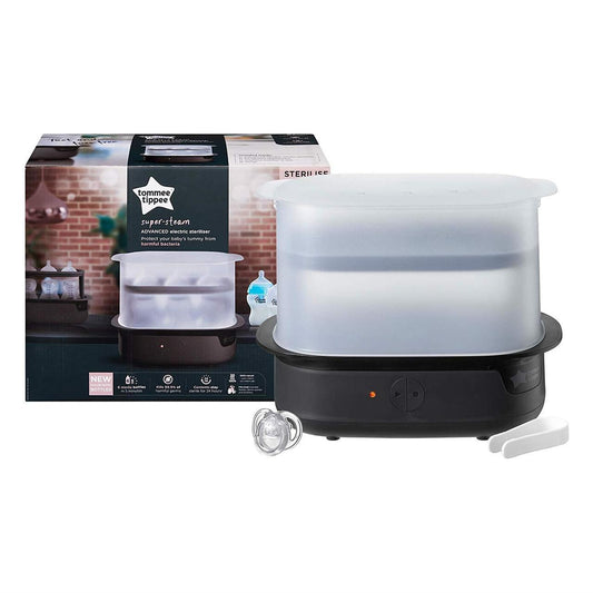 Tommee Tippee Super Steam Advanced Electric Steriliser for 6 Baby Bottles Black — BambiniJO Jordan
