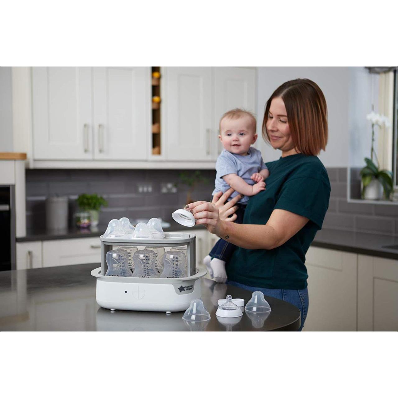 Tommee Tippee Super Steam Advanced Electric Steriliser for 6 Baby Bottles, Black - BambiniJO